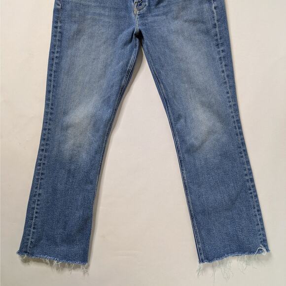 Mother Tripper Ankle Fray 32 Blue Crop Flare '70s Aesthetic High Rise Denim - Picture 7 of 12